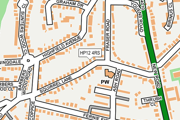 HP12 4RS map - OS OpenMap – Local (Ordnance Survey)