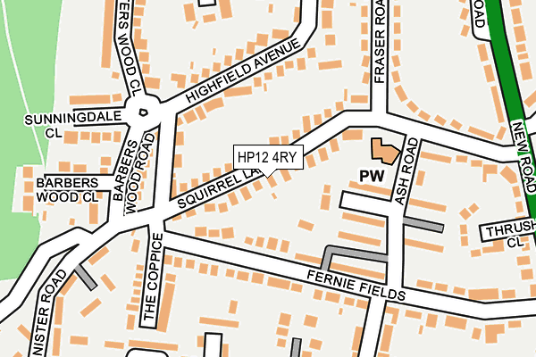 HP12 4RY map - OS OpenMap – Local (Ordnance Survey)