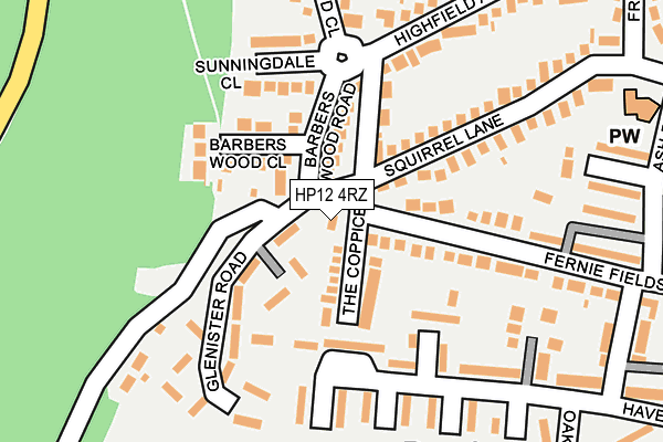 HP12 4RZ map - OS OpenMap – Local (Ordnance Survey)