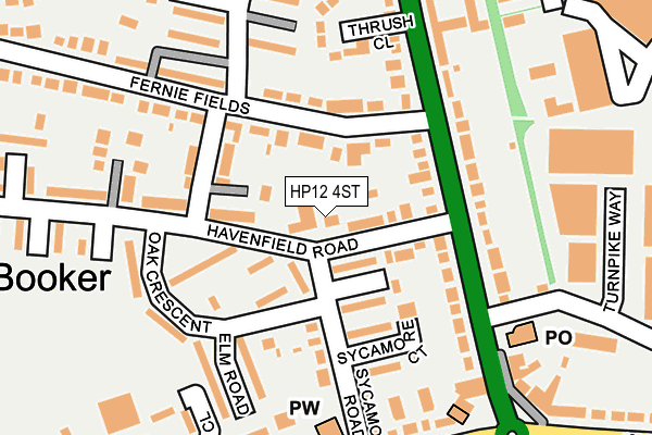 HP12 4ST map - OS OpenMap – Local (Ordnance Survey)