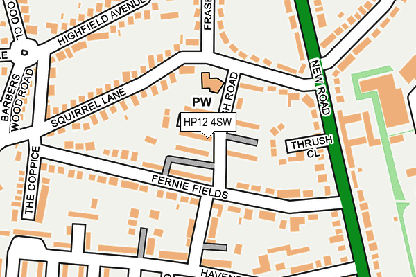 HP12 4SW map - OS OpenMap – Local (Ordnance Survey)