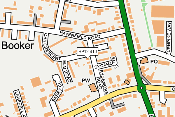 HP12 4TJ map - OS OpenMap – Local (Ordnance Survey)