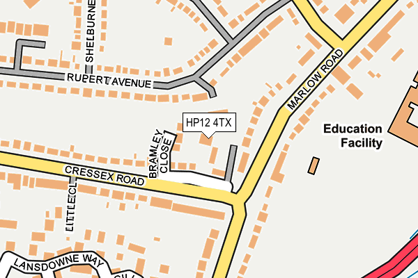 HP12 4TX map - OS OpenMap – Local (Ordnance Survey)