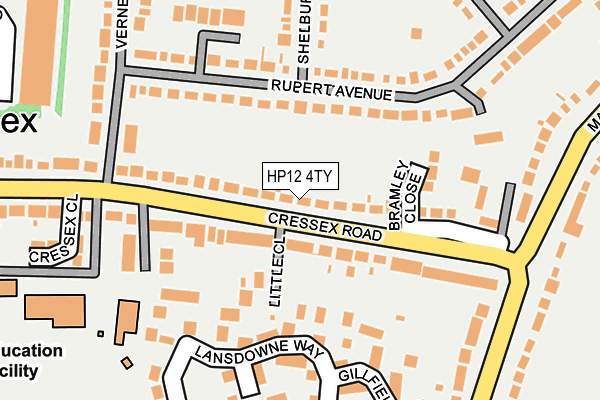 HP12 4TY map - OS OpenMap – Local (Ordnance Survey)