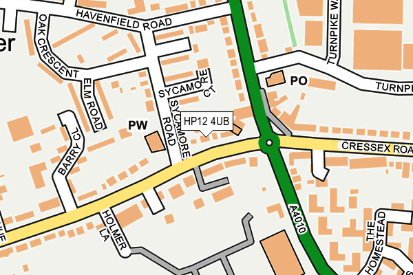 HP12 4UB map - OS OpenMap – Local (Ordnance Survey)