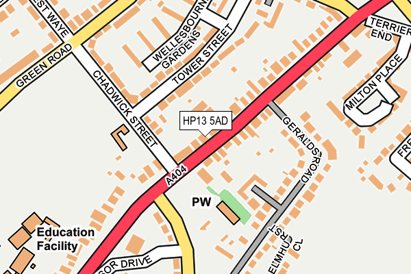HP13 5AD map - OS OpenMap – Local (Ordnance Survey)