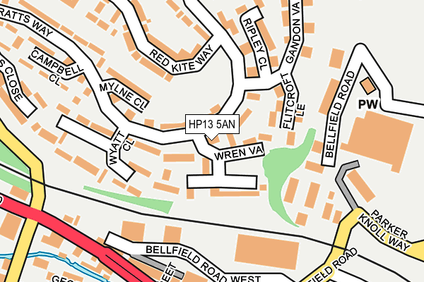 HP13 5AN map - OS OpenMap – Local (Ordnance Survey)