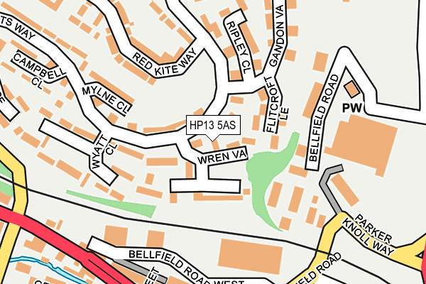 HP13 5AS map - OS OpenMap – Local (Ordnance Survey)