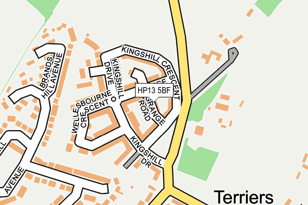 HP13 5BF map - OS OpenMap – Local (Ordnance Survey)