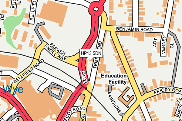 HP13 5DN map - OS OpenMap – Local (Ordnance Survey)
