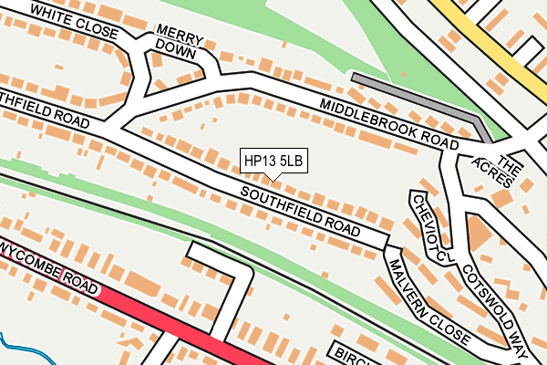 HP13 5LB map - OS OpenMap – Local (Ordnance Survey)