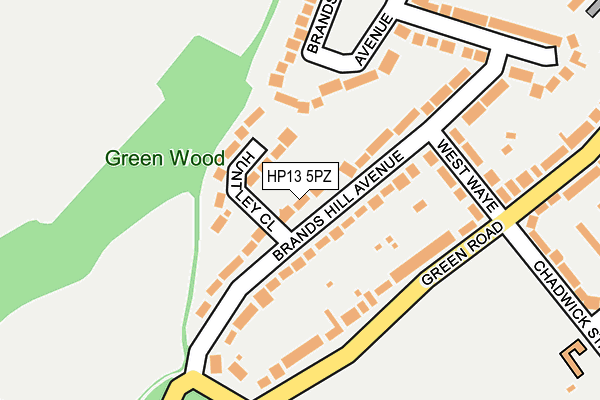 HP13 5PZ map - OS OpenMap – Local (Ordnance Survey)