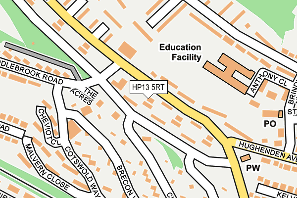 HP13 5RT map - OS OpenMap – Local (Ordnance Survey)