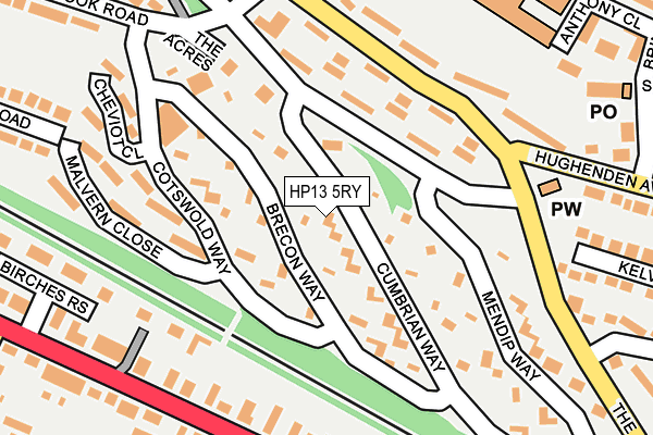 HP13 5RY map - OS OpenMap – Local (Ordnance Survey)
