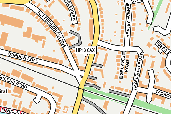 HP13 6AX map - OS OpenMap – Local (Ordnance Survey)