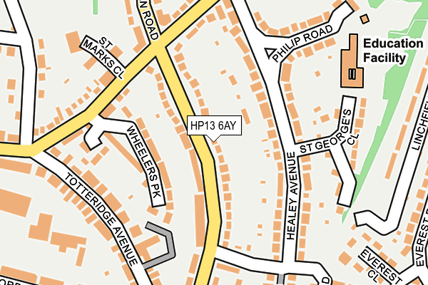HP13 6AY map - OS OpenMap – Local (Ordnance Survey)