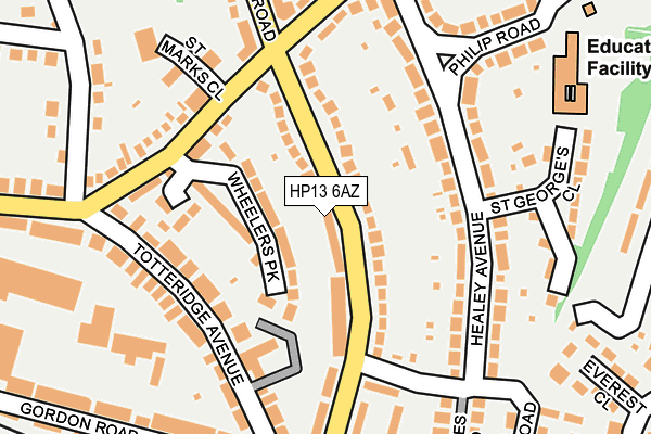 HP13 6AZ map - OS OpenMap – Local (Ordnance Survey)