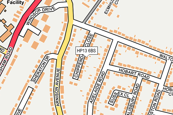 HP13 6BS map - OS OpenMap – Local (Ordnance Survey)