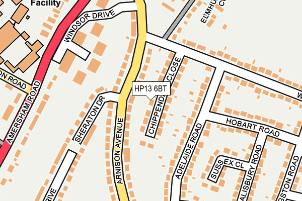 HP13 6BT map - OS OpenMap – Local (Ordnance Survey)