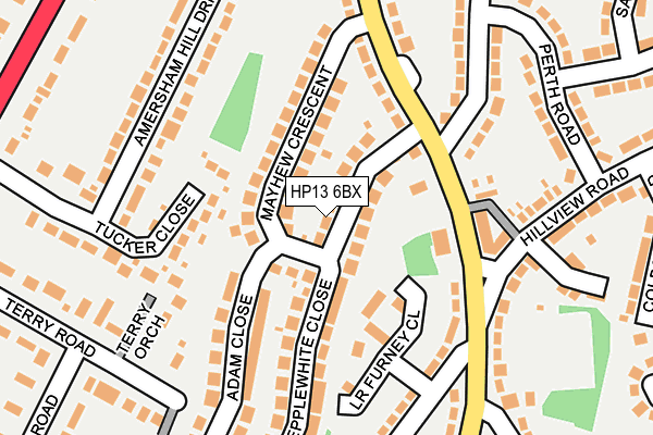 HP13 6BX map - OS OpenMap – Local (Ordnance Survey)
