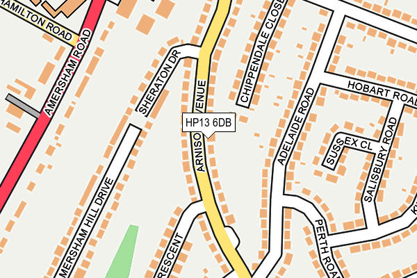 HP13 6DB map - OS OpenMap – Local (Ordnance Survey)