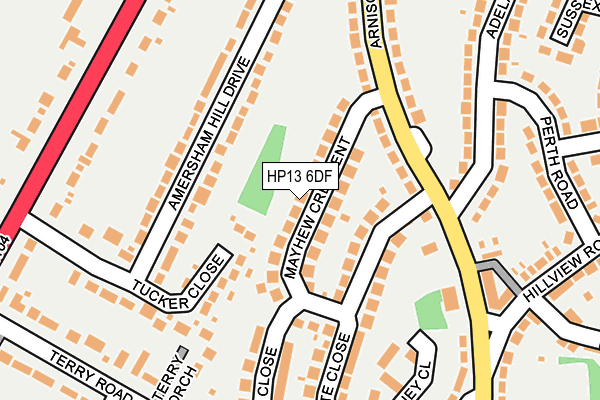 HP13 6DF map - OS OpenMap – Local (Ordnance Survey)