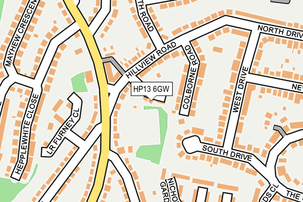 HP13 6GW map - OS OpenMap – Local (Ordnance Survey)
