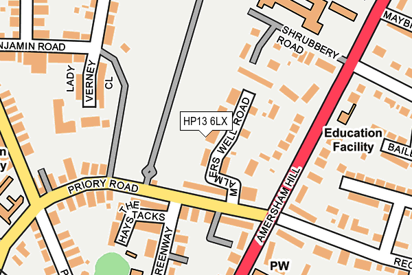 HP13 6LX map - OS OpenMap – Local (Ordnance Survey)