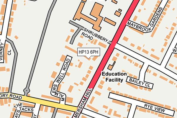 HP13 6PH map - OS OpenMap – Local (Ordnance Survey)