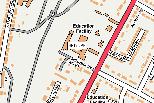 HP13 6PR map - OS OpenMap – Local (Ordnance Survey)