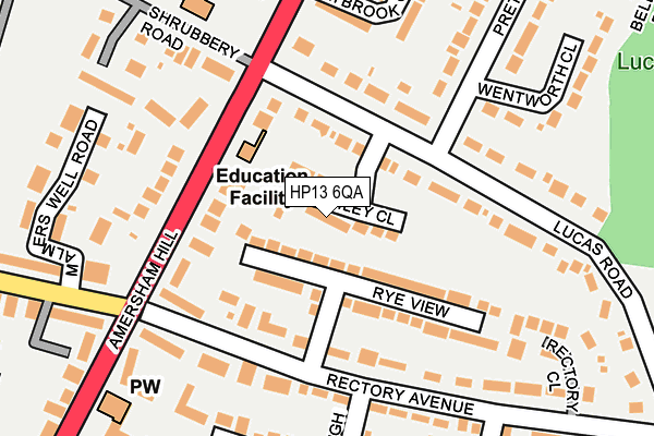 HP13 6QA map - OS OpenMap – Local (Ordnance Survey)