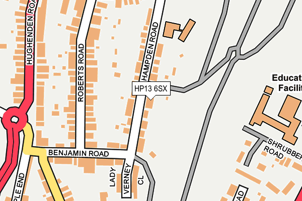 HP13 6SX map - OS OpenMap – Local (Ordnance Survey)