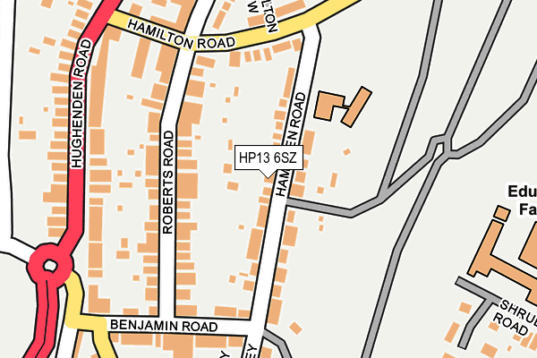 HP13 6SZ map - OS OpenMap – Local (Ordnance Survey)