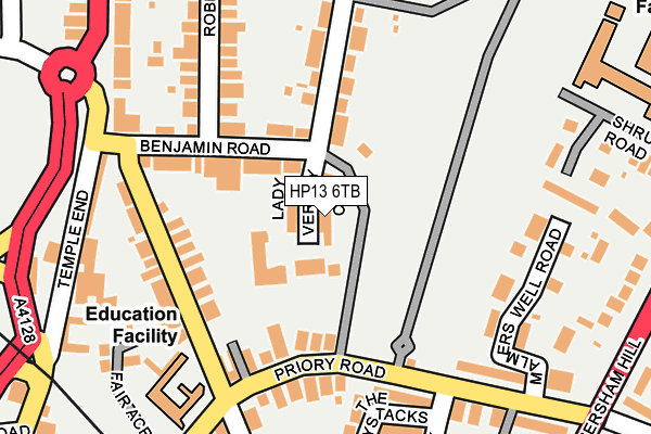 HP13 6TB map - OS OpenMap – Local (Ordnance Survey)