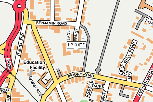 HP13 6TE map - OS OpenMap – Local (Ordnance Survey)