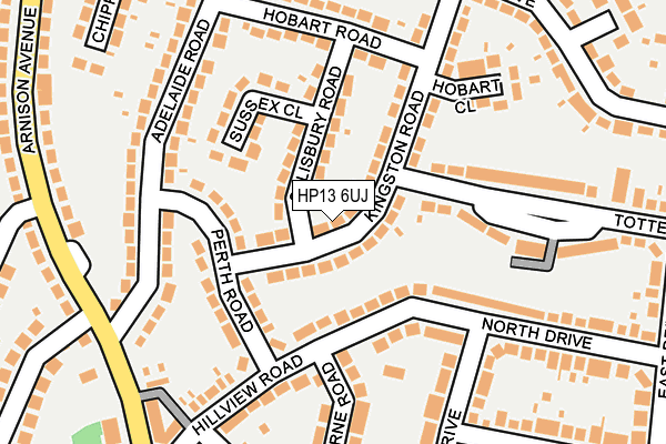 HP13 6UJ map - OS OpenMap – Local (Ordnance Survey)