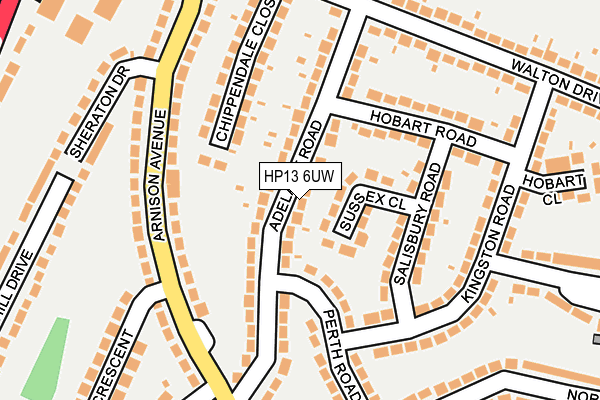 HP13 6UW map - OS OpenMap – Local (Ordnance Survey)