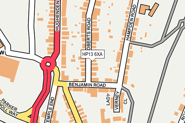 HP13 6XA map - OS OpenMap – Local (Ordnance Survey)