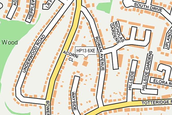 HP13 6XE map - OS OpenMap – Local (Ordnance Survey)