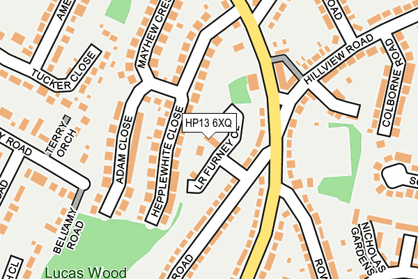 HP13 6XQ map - OS OpenMap – Local (Ordnance Survey)