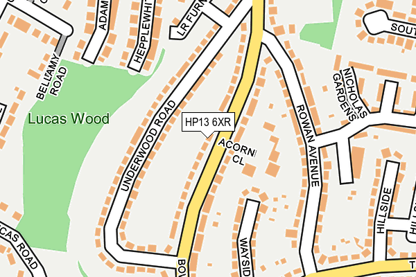 HP13 6XR map - OS OpenMap – Local (Ordnance Survey)