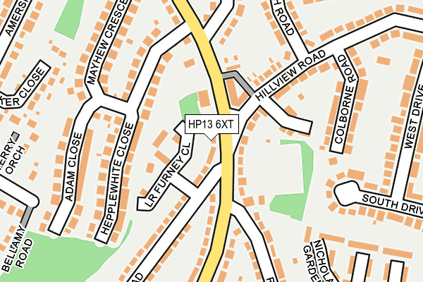 HP13 6XT map - OS OpenMap – Local (Ordnance Survey)