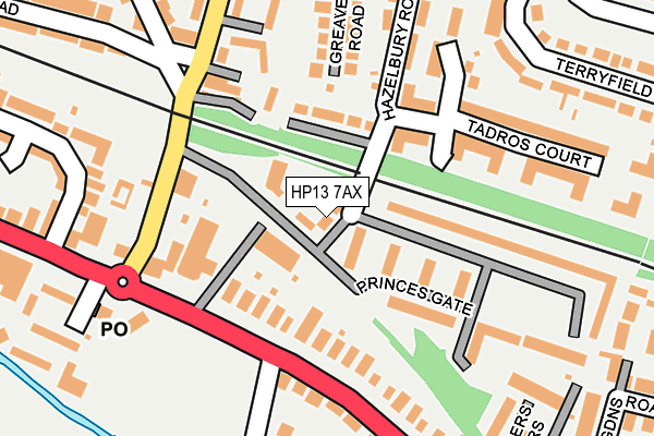 HP13 7AX map - OS OpenMap – Local (Ordnance Survey)
