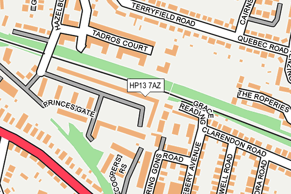 HP13 7AZ map - OS OpenMap – Local (Ordnance Survey)