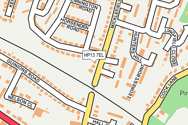 HP13 7EL map - OS OpenMap – Local (Ordnance Survey)