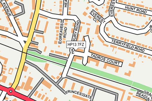 HP13 7FZ map - OS OpenMap – Local (Ordnance Survey)