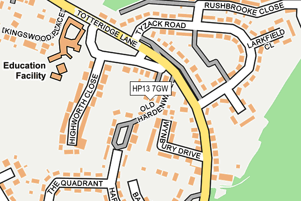 HP13 7GW map - OS OpenMap – Local (Ordnance Survey)