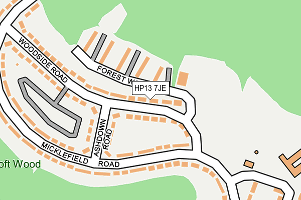 HP13 7JE map - OS OpenMap – Local (Ordnance Survey)