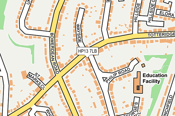 HP13 7LB map - OS OpenMap – Local (Ordnance Survey)