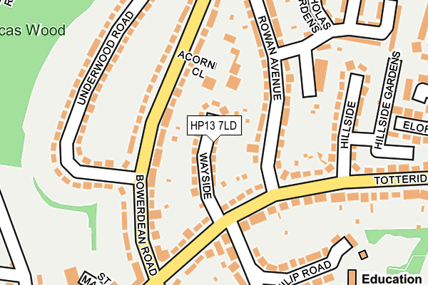 HP13 7LD map - OS OpenMap – Local (Ordnance Survey)